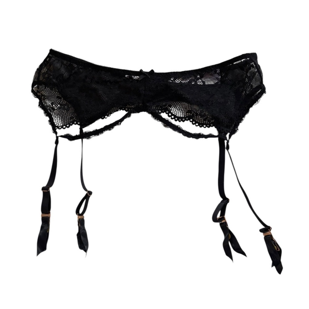 Savage X Fenty By Rhianna Black Lace After Dark Garter Belt Sz 3X Sexy Pin Up